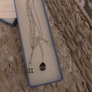 Touchstone Swarovski Crystal “Tri-me” Layered Necklace